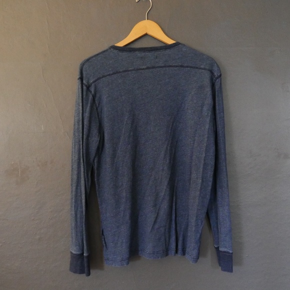 Wallace & Barnes Indigo Henley - Picture 2 of 4